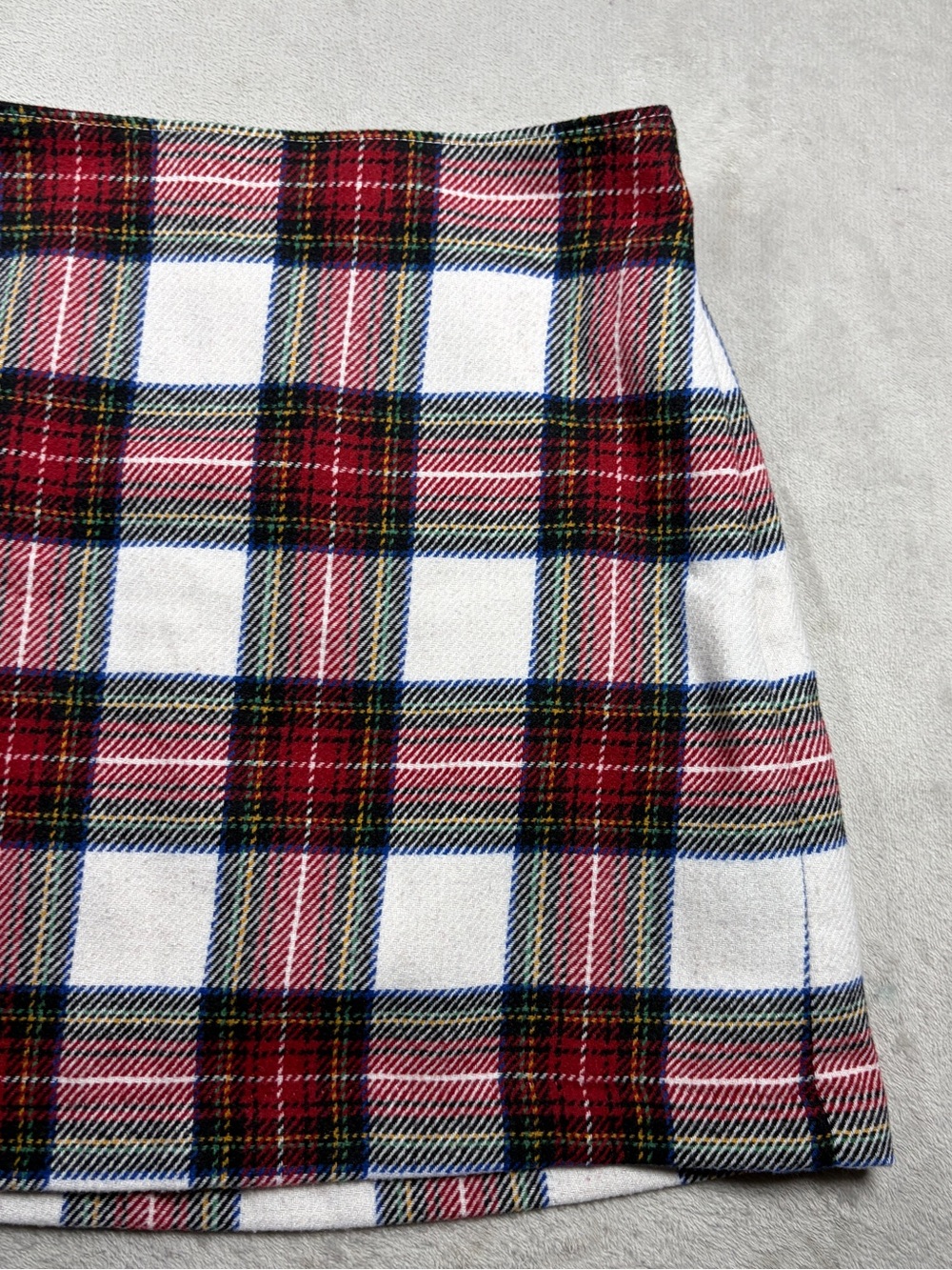 NWT Abercrombie & Fitch Wool Blend Plaid A line Academia Holiday Mini Skirt S - Picture 5 of 16